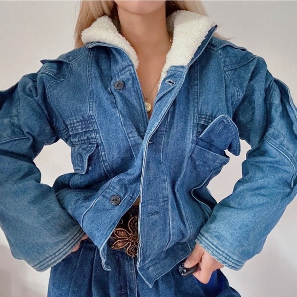 Rare Oversized Vintage Denim Bomber Jacket - Picture 9 of 10